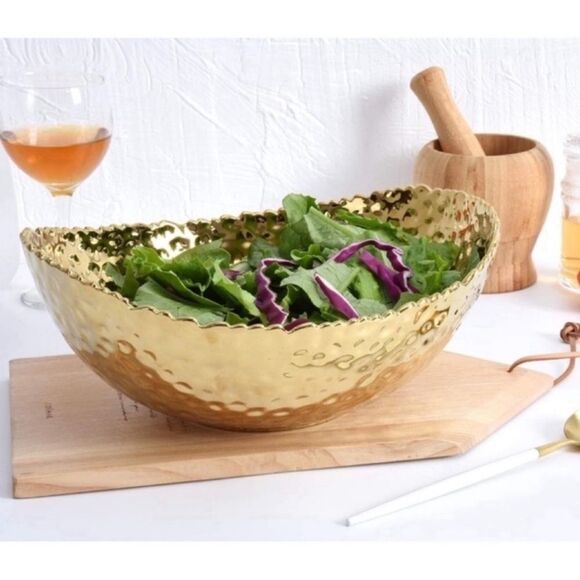 New Gold Porcelainware Oval large Bowl